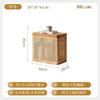 Caja de Almacenamiento de Madera Maciza y Ratán Estilo Japonés Mueble Creativo Estilo Wabi-Sabi Caja de Almacenamiento Estilo B&B con Tapa en Múltiples Especificaciones