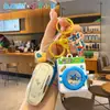 Llavero Original de Lavadora Giratoria Divertida de Crayon Shin-Chan Juguete de Sonido para Descompresión Colgante para Mochila Escolar Infantil