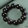 Bodhisattva Ajedrez Madera de Oudh Pulsera de Círculo Único de Madera Vieja para Hombre Pulsera de Cuentas de Oración Budista Agujero Pequeño Pulsera de Cuentas de Madera 108 Cuentas