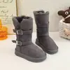 Botas de Nieve para Niña Botas Largas Infantiles Más Terciopelo Zapatos Grandes de Algodón 2026 Otoño Nuevo Estilo Botas de Caballero de Algodón para Nieve para Niña Pequeña