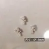 Arte de Uñas Transfronterizo Ultra Brillante Circonita Lazo Plateado Decoración de Uñas Celebridad de Internet Popular Venta Caliente Mariposa Pequeña Accesorios para Uñas Al por Mayor