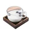 Taza de desayuno de vidrio con asa para leche, taza para avena con burbujas, taza de café para el hogar, taza de agua transparente creativa, taza de regalo publicitario