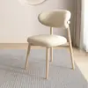Silla de Comedor de Madera Maciza de Diseño Moderno de Lujo Ligero Estilo Nórdico Silla Simple de Tronco para Café Casual Hogar Restaurante con Respaldo