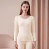 Ropa interior térmica de modal para otoño e invierno para niñas, tops y pantalones térmicos cómodos de alta elasticidad para mujer, nuevo conjunto ajustado, camiseta de capa base