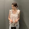 Chic Coreano2026 Imprescindible de Verano Dulce y Único Diseño Camiseta sin Mangas con Volantes Delantera Corta y Trasera Larga para Mujer