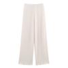 Conjunto de Moda Europeia e Americana Verão 2025: Top Assimétrico Texturizado com Cadarço + Calça Drapeada para Mulheres B482383/84