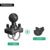 Soporte de cabeza esférica plana de tres pruebas compatible con tubo redondo de 12-31 mm, cabeza esférica de 1,5 pulgadas, base de aro de perno en forma de U doble