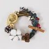 Kit de Manualidades Navideñas Estilo Rústico Americano, incluye materiales para hacer coronas, adecuado para jardines de infancia, floristerías y decoraciones de puertas interiores