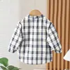 Camisas para Niños y Niñas 2025 Primavera Nueva Camisas Infantiles Estilo Primavera y Otoño Niños Riendo Rayas Camisas de Manga Larga para Hombre Chaquetas