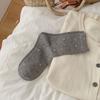 Meias de Cano Médio Sem Costura com Laço Tridimensional para Primavera e Verão, Meias Doces para Meninas, Meias de Renda, Meias Cinzas de Tricô Trançado com Caimento