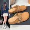Nuevos Zapatos Mula Perezosos para Primavera/Verano, sin Cordones, Suela Suave, Zapatos Birkenstock para Uso en Exteriores con Faldas, Zapatillas de Media Caña Cerradas para Mujer