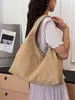 Bolsa de lona de gran capacidad para mujer, nuevo modelo 2026, estilo casual relajado de primavera y otoño, bolso de hombro individual, bolsa de mano para la escuela