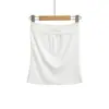 5081-26 Verão Estilo Coreano Slim Fit Ombro a Ombro Renda Branca Pura Tubinho Camiseta Base