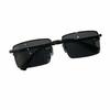 Nuevas Gafas de Sol para Conducir de Hombre Retro Clásico Marrón Moda Cara Redonda Media Montura Tendencia Celebridad de Internet Gafas de Sol