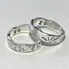 Diseño de Anillo de Pareja Cachorro Línea de Fuegos Artificiales Sentido del Diseño Dibujo Animado Pintado a Mano Anillo para Hombres y Mujeres Anillo Lindo para Novia Grabado