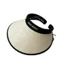 Sombrero de Sol de Verano Protector Solar de Ala Ancha Parte Superior Vacía Popular en Internet Mismo Estilo Anti-ultravioleta Parasol Cola Negra Doble Capa Sombrero de Paja Tejida