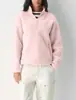 Suéter de Forro Polar para Mujer 2025 Otoño e Invierno Moda Europea y Americana Nuevo Sudadera con Cremallera y Bolsillo de Cuello Alto para Mujer