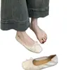 Zapatos planos de ante con textura, estilo francés suave, punta cuadrada, lazo, sin cordones, para mujer, adecuados para ir al trabajo.