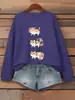 Sudadera Creativa con Estampado de Remolino de Gato para Mujer, Jersey Holgado de Otoño, Hip-Hop, Cuello Redondo, Ropa Urbana para Mujer