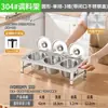 Caja de condimentos de acero inoxidable con compartimentos para condimentos, mermelada e ingredientes en polvo para hielo, adecuada para puestos
