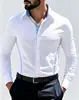 Comércio Exterior Amazon Nova Roupa Masculina Bloco de Cores Gola Triângulo Manga Longa Camisa Tamanho Europeu Moda Jovem Casual Camisa Simples