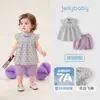 Conjunto de Verano Jerry para Bebés Niñas, Camisa Tipo Muñeca de Algodón Puro para Niños Pequeños, Pantalones Jogger para Bebés, Conjunto de Dos Piezas Delgado para Niñas