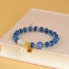 Pulsera de Ágata Corazón Azul Azúcar Medio Glaseado Gris Fragante con Colgante de Hebilla Xiangyun Ping An Pulsera Original China Nueva para Mujer