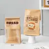 Bolsa de Empaque para Pan Tostado de 450g, Bolsa para Comida Mochi Horneado, Bolsa Ziplock para Tostadas, Bolsa de Papel Kraft para Croissant Rebanado