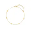 Pulsera de Seis Corazones con Pedrería para Mujer, Joyería de Mano, Pulsera de Diseño Simple y de Nicho, Temperamento, Personalidad, Venta Caliente Transfronteriza Europea y Americana