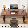 Escritorio Eléctrico de Madera Maciza con Altura Ajustable para Uso Doméstico, Escritorio para Computadora de Escritorio con Patas Reforzadas, Escritorio de Oficina, Escritorio de Estudio de Madera de Caucho
