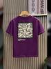 Camiseta de Algodón Pesado Fresca de Estilo Nuevo de Verano Tendencia Nacional para Hombre de Manga Corta Holgada Casual Moda Trendy Versátil