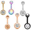 Deseo Amazon eBay nuevo conjunto de 5/6 piezas anillo de ombligo color cerámica suave clavo de ombligo hebilla de ombligo joyería piercing
