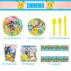Decoração de Festa de Aniversário Infantil do Pikachu Pokemon Copo de Papel Guardanapo de Papel Toalha de Mesa Louça Descartável Conjunto de Festa