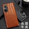 Capa de celular Honor 50 aplicável 50se couro de vaca padrão crocodilo meio pacote Honor 50Pro capa protetora de couro de alta qualidade