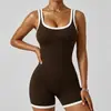 Body Deportivo de Nylon y Spandex con Bloques de Color Transfronterizo para Mujer, Hermoso Diseño en la Espalda, Ropa Ajustada para Yoga, Conjunto de Fitness para Pilates