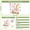 Conejo de Pascua Columpio Mariposa Decoración Embellecer Tienda Vidrio Electrostático Puerta Ventana Pegatinas Arreglar Flores