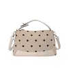 Bolso pequeño de hombro retro de lunares cuadrados para mujer 2026, nuevo bolso de mano y bandolera elegante de moda de otoño