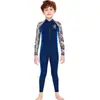 Traje de baño de una pieza nuevo y popular para niños, de manga larga, protección solar, secado rápido, para exteriores, snorkel, traje de baño contra medusas, tallas pequeñas y medianas para niños