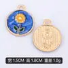 Colgante Individual Exquisito KC Oro Goteo de Aceite Círculo de Girasol Colgante Joyería DIY Venta Directa de Fábrica Transfronteriza Se Puede Mezclar Lote