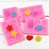 Cuatro tipos de moldes pequeños para galletas, molde de silicona de grado alimenticio, molde para decoración de pasteles DIY, molde para chocolate hecho a mano