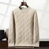 Suéter de Caxemira Masculino Gola Redonda Espesso Tricotado Base Suéter Masculino Casual Business Gola Alta Base Suéter de Caxemira