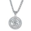 Moda transfronteriza rotación de 360 grados de colgante de dólar estadounidense diamante moneda de oro rotación collar colgante cubano joyería