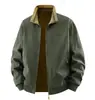 Primavera 2026 Nueva Chaqueta Casual de Trabajo para Hombre con Cuello Alto Versátil Holgada Moda Chaqueta Lavada