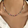 Colar de Pedra Natural Lápis Lazúli Pérola Genuína 3-4mm Corrente para Clavícula Pérola Palito Barroca Vintage Colar de Alta Qualidade