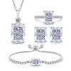 Venta caliente de transmisión en vivo: Set de Frascos de Perfume Cortados Flor de Hielo de Piedra Preciosa de Colores, Anillo de Diamante de Alto Carbono Chapado en Oro Real, Pendientes, Collar, Colgante, Pulsera