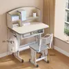 Mesa de Estudo Infantil, Escrivaninha para Casa, Mesa de Escrita Ajustável, Mesa para Lição de Casa de Aluno do Ensino Fundamental, Conjunto de Mesa e Cadeira Escolar para Apartamentos Pequenos