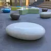 Banqueta de Fibra de Vidro com Aparência de Pedra e Pedras para Shoppings, Parques ao Ar Livre, Assento Oval Criativo Artístico para Lazer