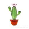 Cactus verde, magnolia, planta de cristal, adornos en maceta, manualidades, oficina, regalos creativos, adornos verdes