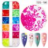 Lentejuelas de manicura transfronterizas, brillo láser mixto, hexágono, corazón, estrella de cinco puntas, luna, lazo, lentejuelas mixtas