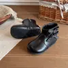 Botas elegantes para niñas, botines, nueva colección otoño/invierno 2026, botas estilo Dr. Martens con ribete de encaje, botines versátiles de piel para bebés
